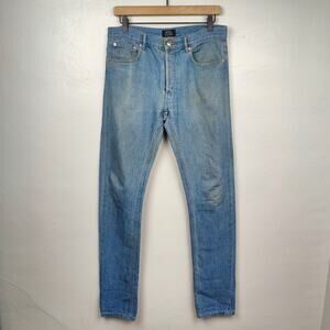 A.P.C. Indigo Petit Standard Jeans Mens 29 Stonewash Slim Straight 100% Cotton